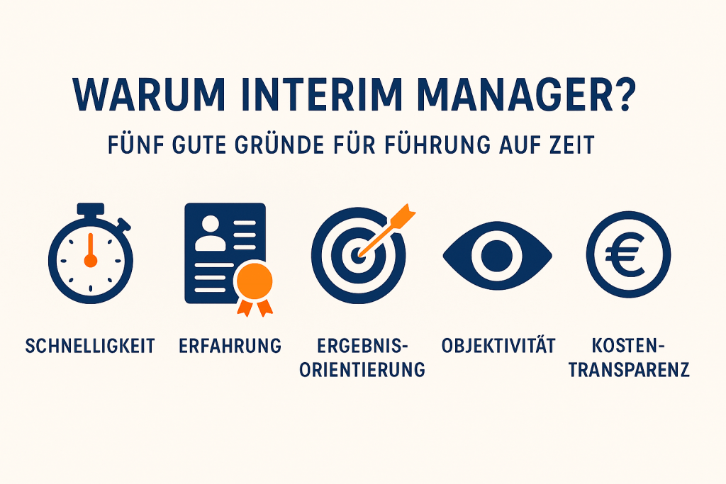 Grafik "5 gute Gründe für Führung auf Zeit"